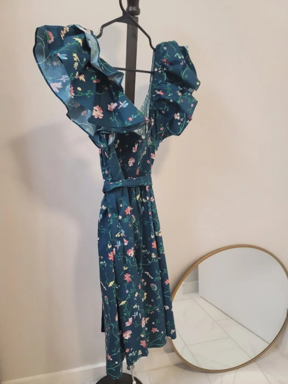 Hill House Ava Nap Dress Womens Medium Smocked Midi Multicolor